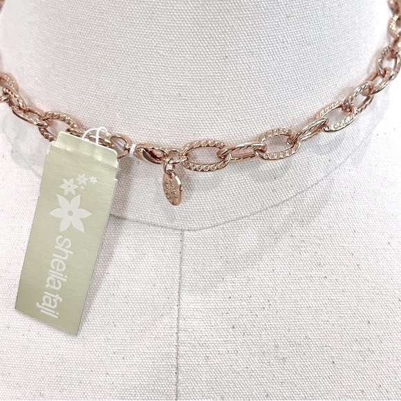 NWT Sheila Fajl Oversized Agate Pendant Necklace w/ Rose Gold-Tone Chain - Picture 9 of 10